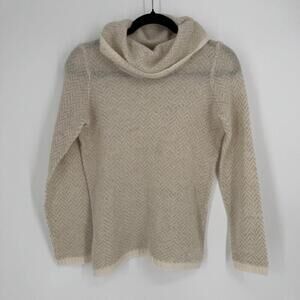 Ann Taylor Ivory Lightweight Cashmere Sweater